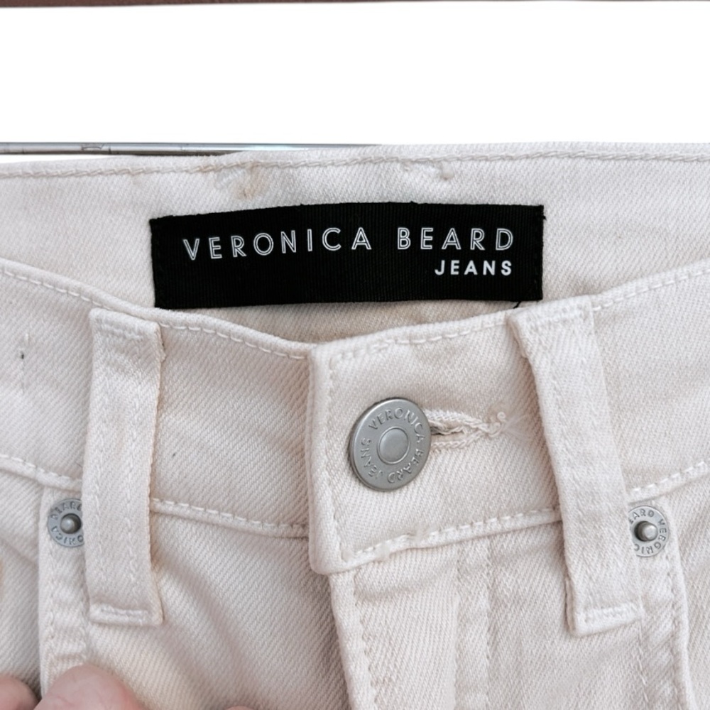Veronica Beard Cream Wide-Leg Flare Jeans - Picture 10 of 16